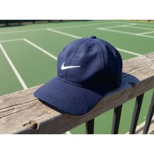 Nike Golf Navy Blue Baseball Cap Embroidered Swoosh Adjustable Men casual sporty